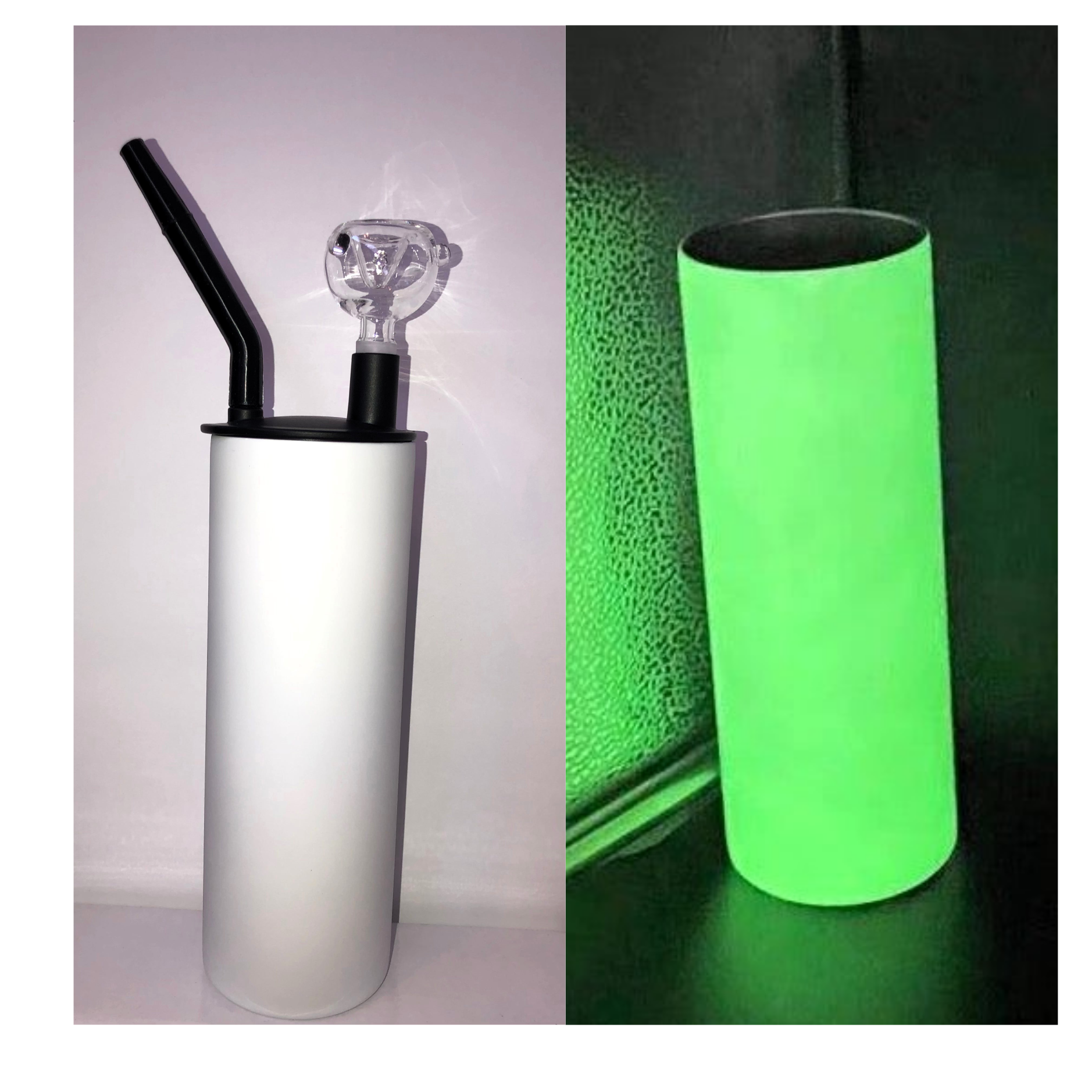 25 pack 20oz Green Glow In the Dark Sublimation Straight Tumbler