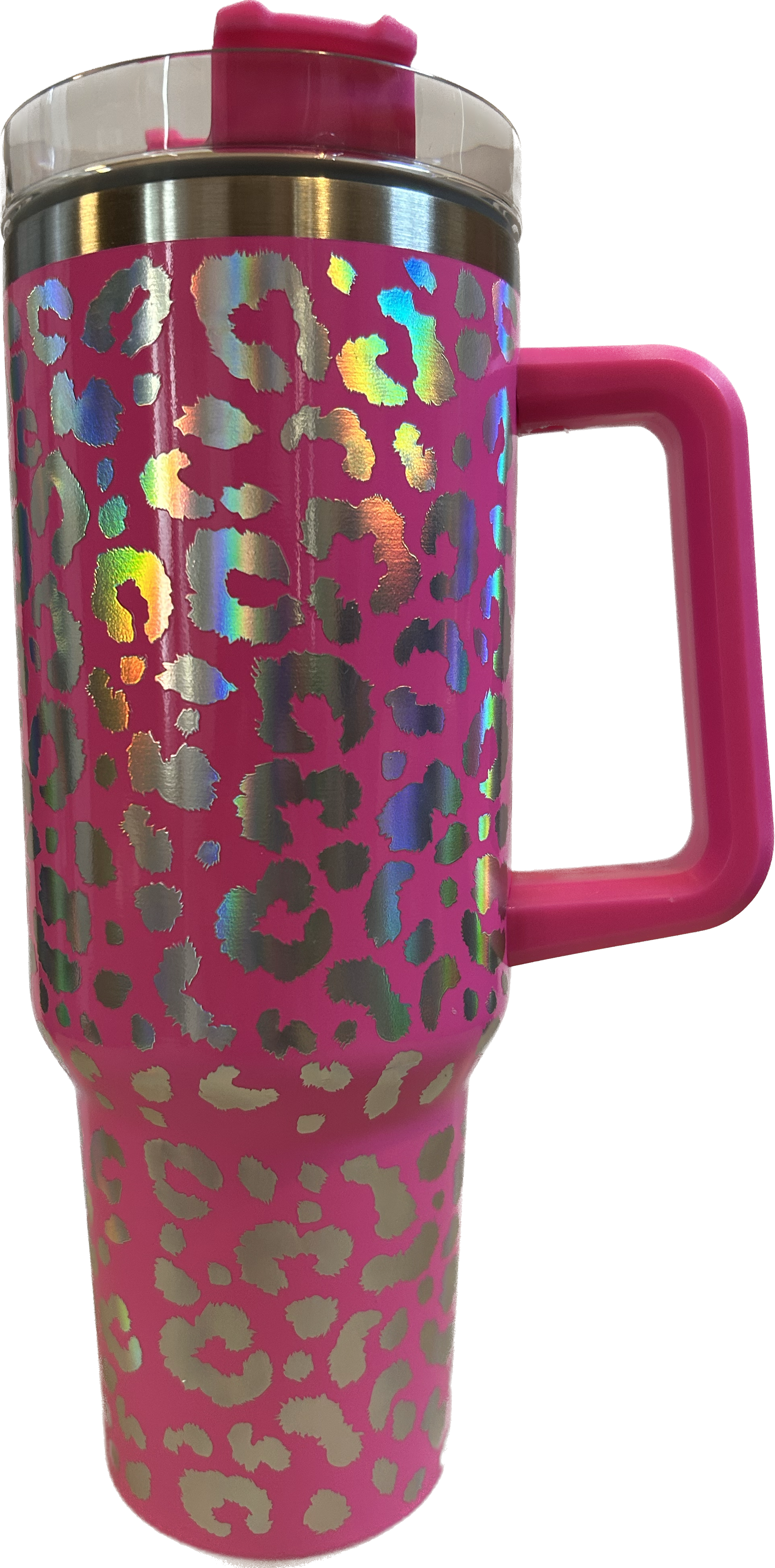 Leopard Print-3 40oz Tumbler with Handle Insulated Stainless Steel